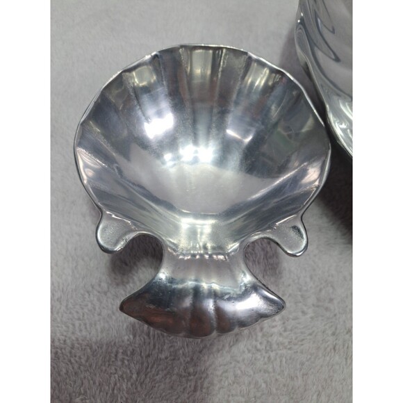 VTG Wilton 2 Pc. Set Pewter Clam Shell Chip & Footed Dip Bowl Party Bruce Fox - Picture 10 of 14